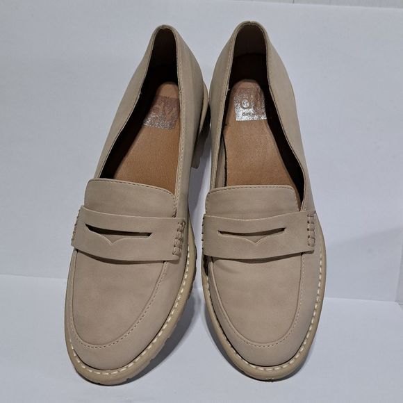 Dolce Vita Catalina Slip On Flats Penny Loafer Platform Size 8.5 Light Tan - Picture 5 of 12
